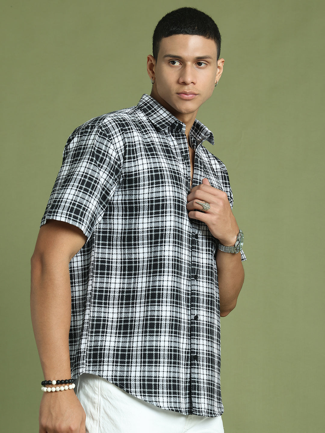 Tartan Checks Checked Casual Shirt For Men ( RDSH 002Black )