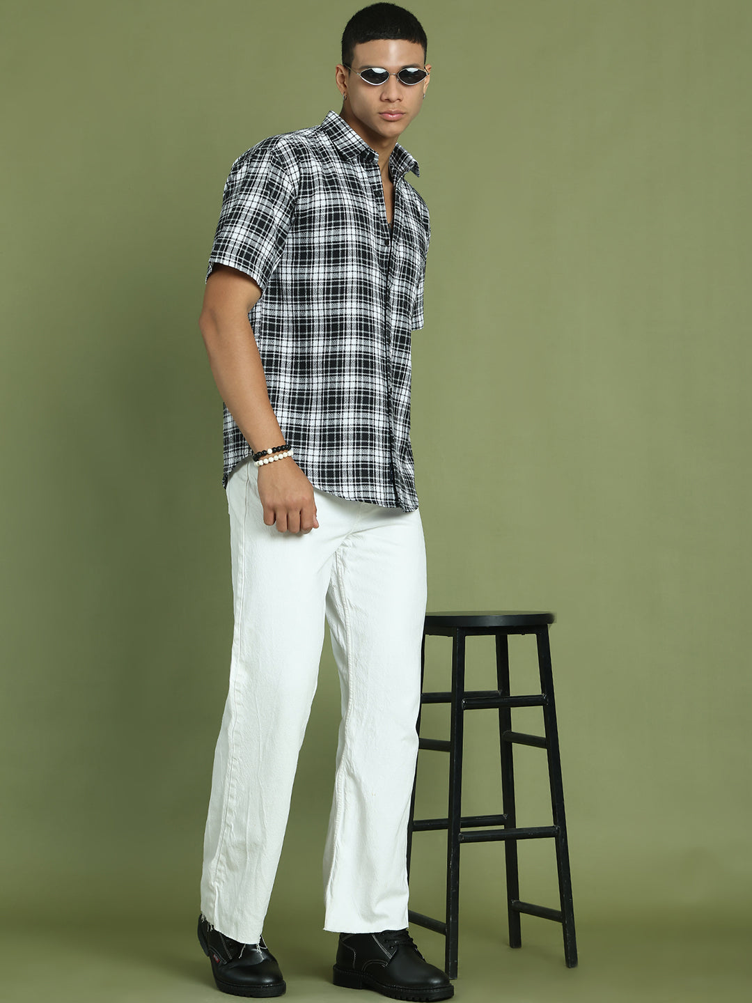 Tartan Checks Checked Casual Shirt For Men ( RDSH 002Black )