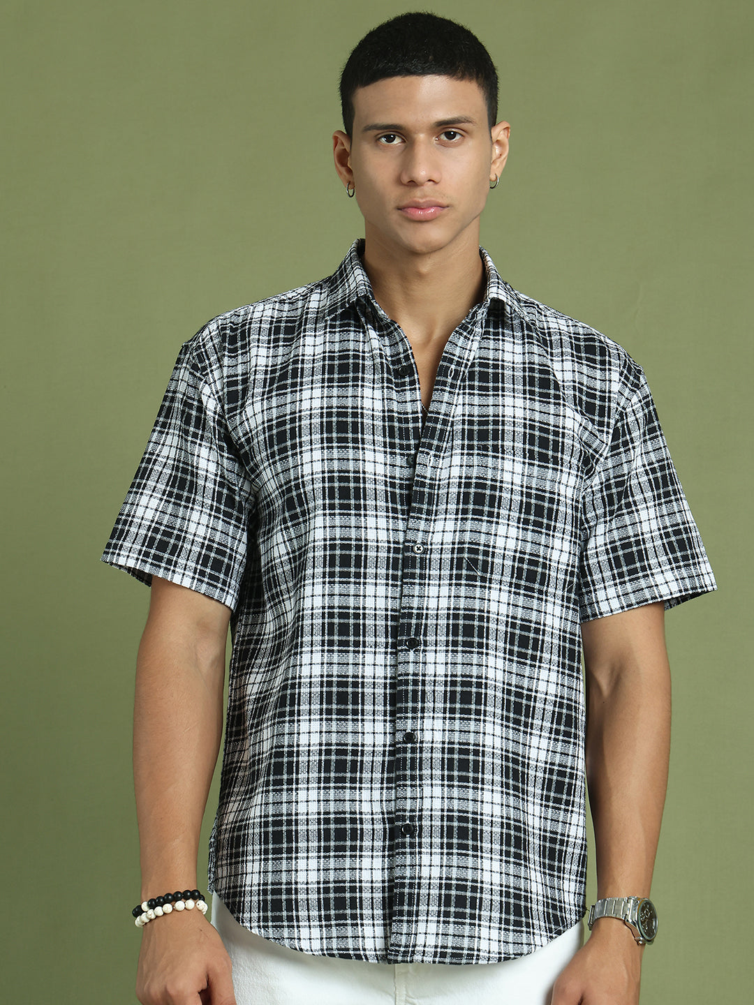 Tartan Checks Checked Casual Shirt For Men ( RDSH 002Black )