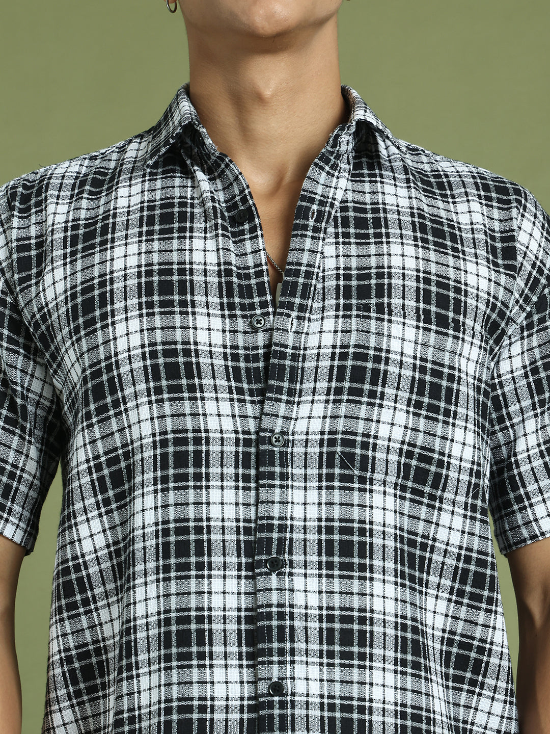 Tartan Checks Checked Casual Shirt For Men ( RDSH 002Black )