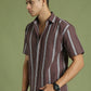 Men's Striped Cotton Casual Shirt ( RDSH 003Brown )