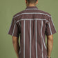 Men's Striped Cotton Casual Shirt ( RDSH 003Brown )