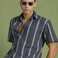 Men's Striped Cotton Casual Shirt ( RDSH 003Grey )