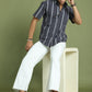 Men's Striped Cotton Casual Shirt ( RDSH 003Grey )