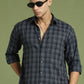 Men's Checked Casual Shirt ( RDSH 004Grey )
