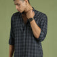Men's Checked Casual Shirt ( RDSH 004Grey )