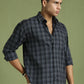 Men's Checked Casual Shirt ( RDSH 004Grey )