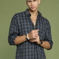 Men's Checked Casual Shirt ( RDSH 004Grey )