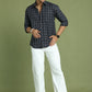 Men's Checked Casual Shirt ( RDSH 004Grey )