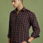 Men's Checked Casual Shirt ( RDSH 004Maroon )