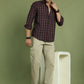 Men's Checked Casual Shirt ( RDSH 004Maroon )