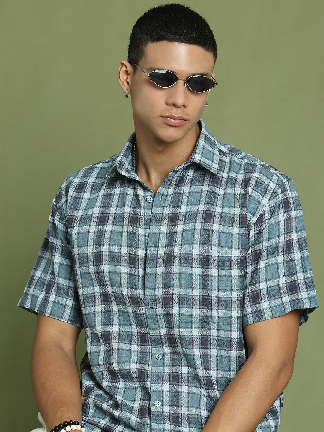 Checked Casual Shirt For Men ( RDSH 005Blue )