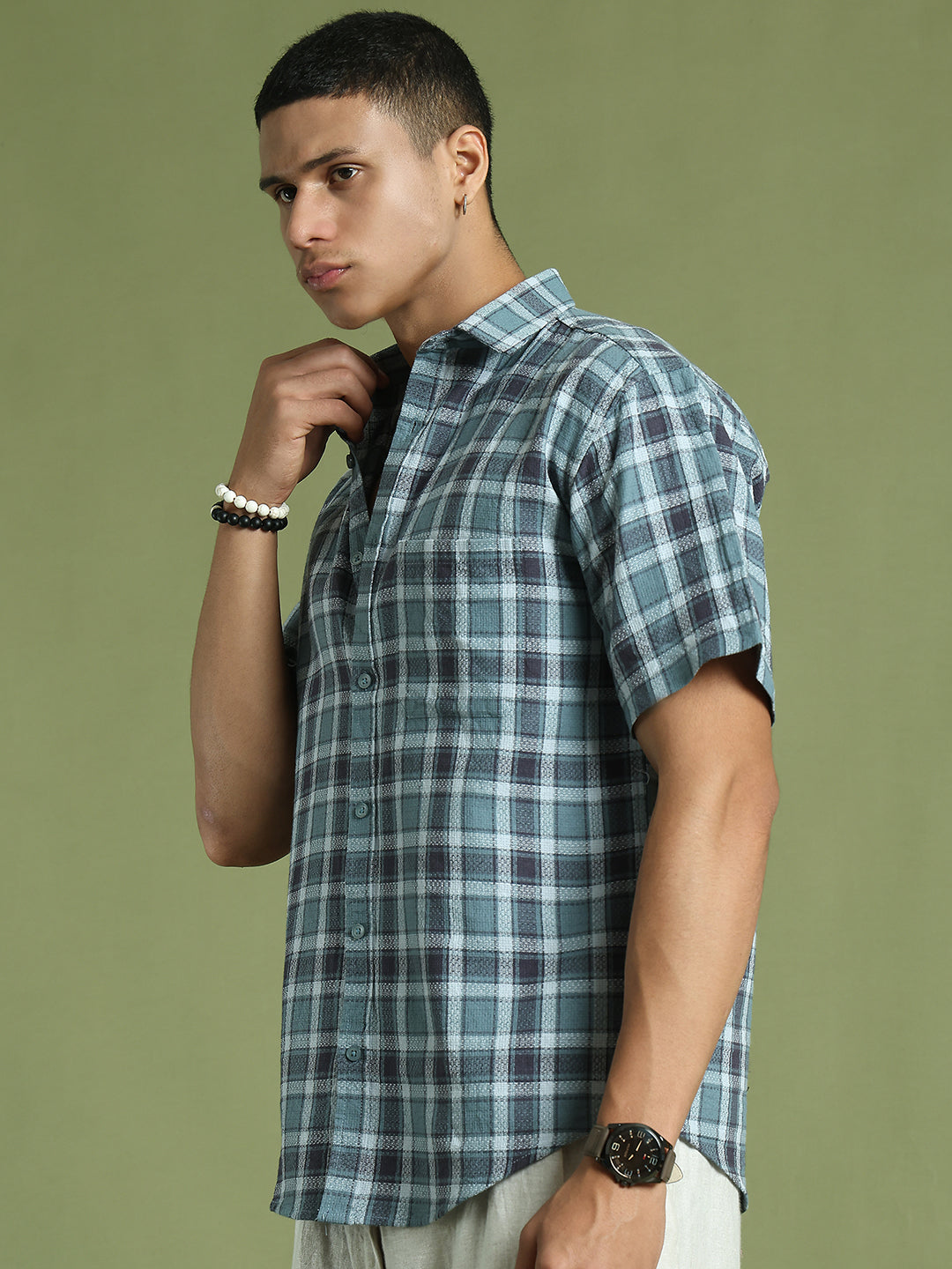 Checked Casual Shirt For Men ( RDSH 005Blue )