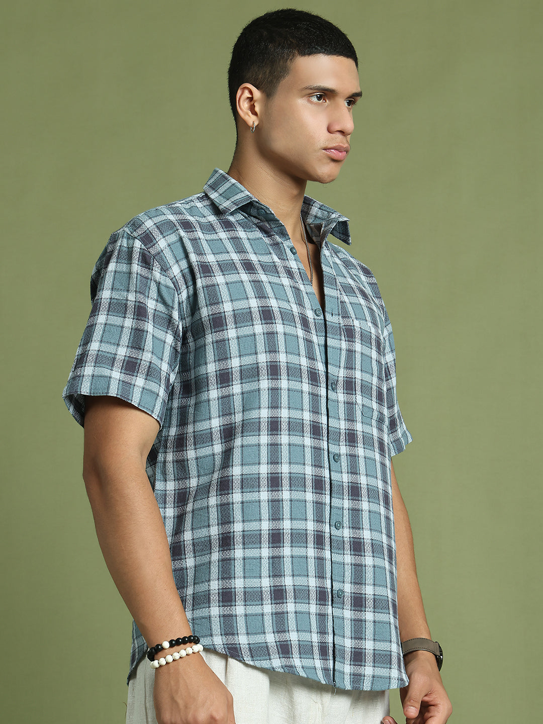 Checked Casual Shirt For Men ( RDSH 005Blue )