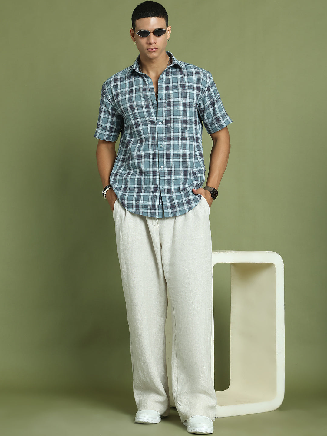 Checked Casual Shirt For Men ( RDSH 005Blue )