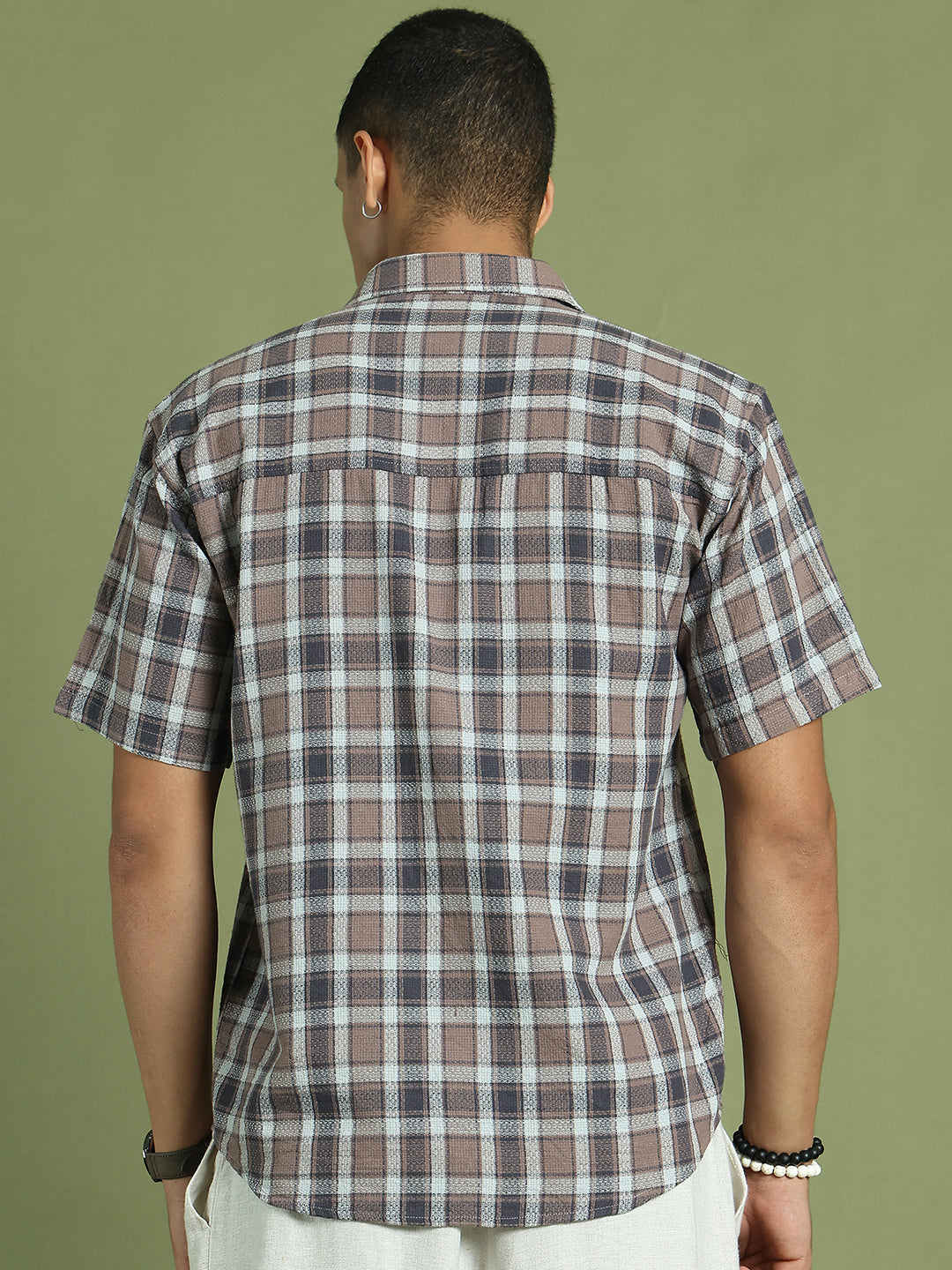 Checked Casual Shirt For Men ( RDSH 005Brown )