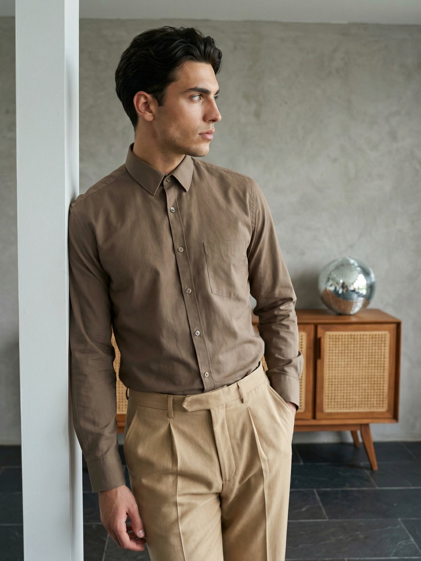 Solid Casual Shirt for Men ( RDSH 006Brown )