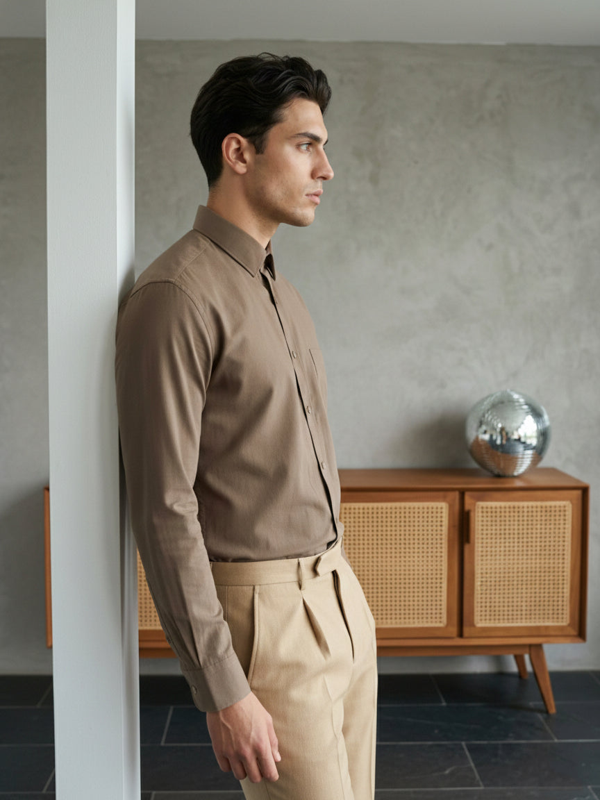 Solid Casual Shirt for Men ( RDSH 006Brown )