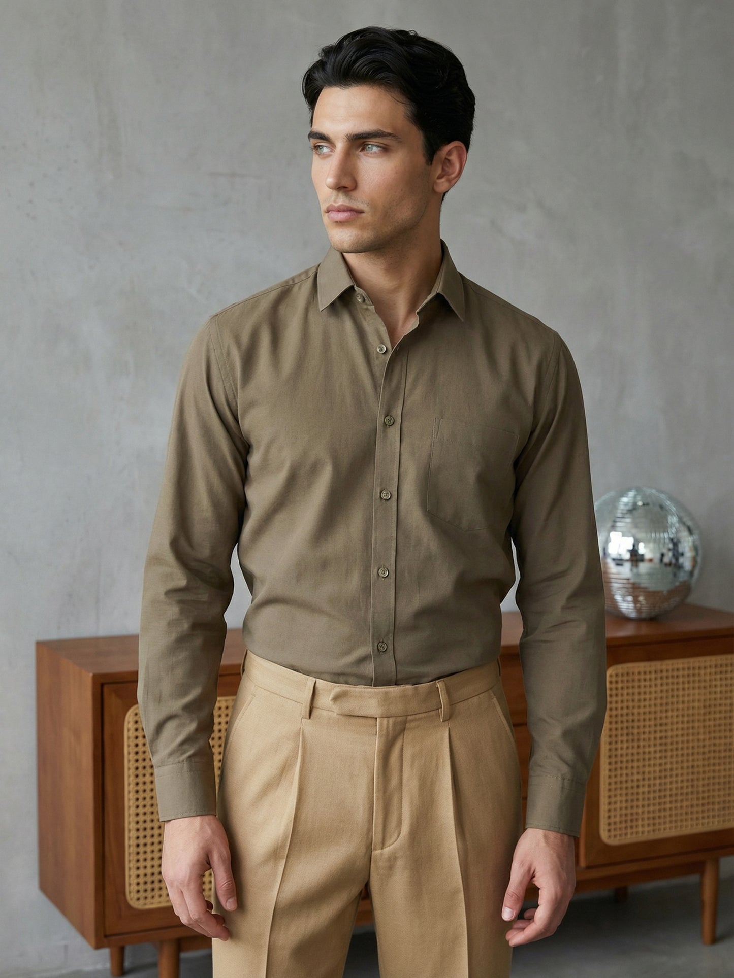 Solid Casual Shirt for Men ( RDSH 006Brown )
