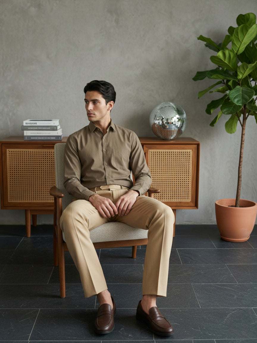 Solid Casual Shirt for Men ( RDSH 006Brown )