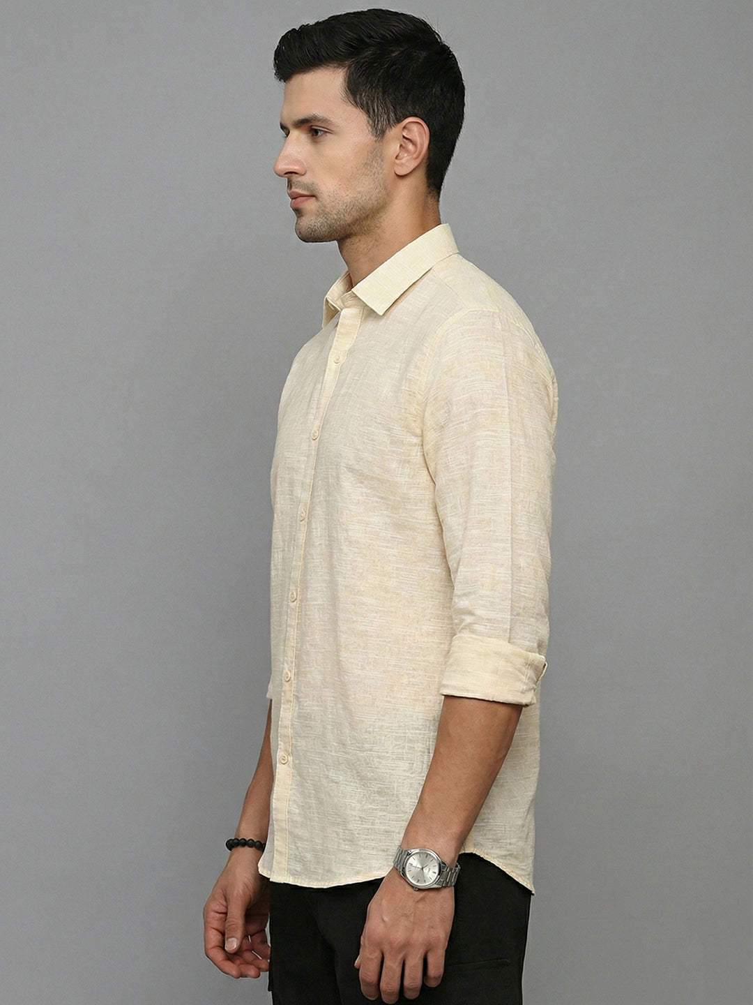 Solid Casual Shirt for Men ( RDSH 006Cream )