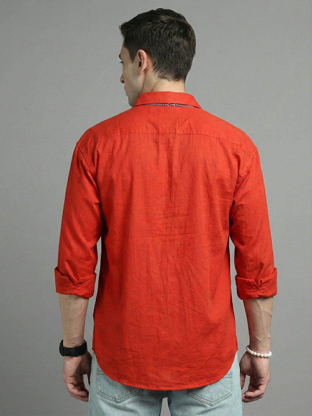 Solid Casual Shirt for Men ( RDSH 006Dark-Orange )