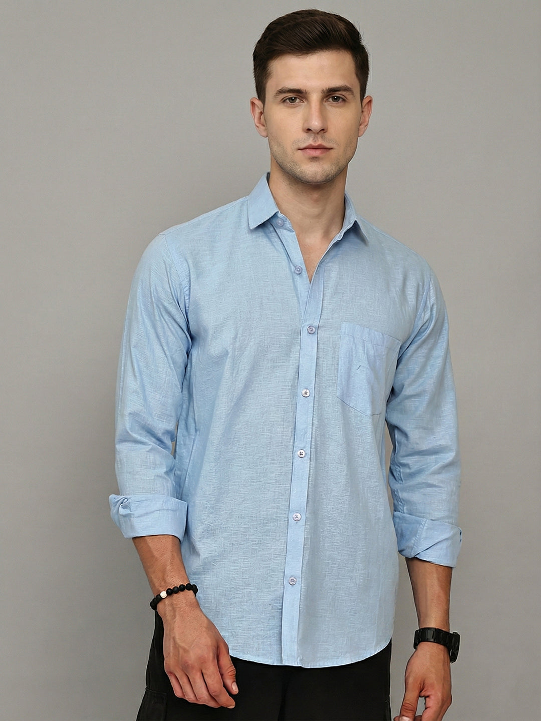 Solid Casual Shirt for Men ( RDSH 006Firozi )