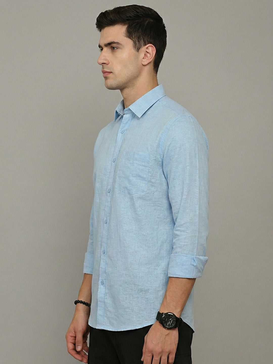 Solid Casual Shirt for Men ( RDSH 006Firozi )