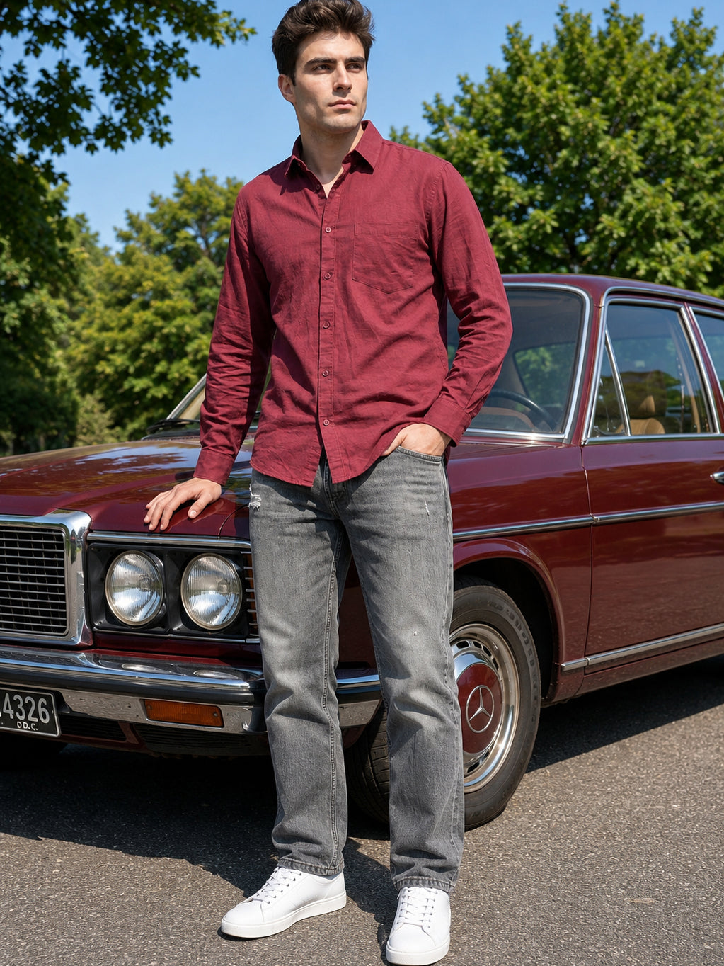 Solid Casual Shirt for Men ( RDSH 006Maroon )
