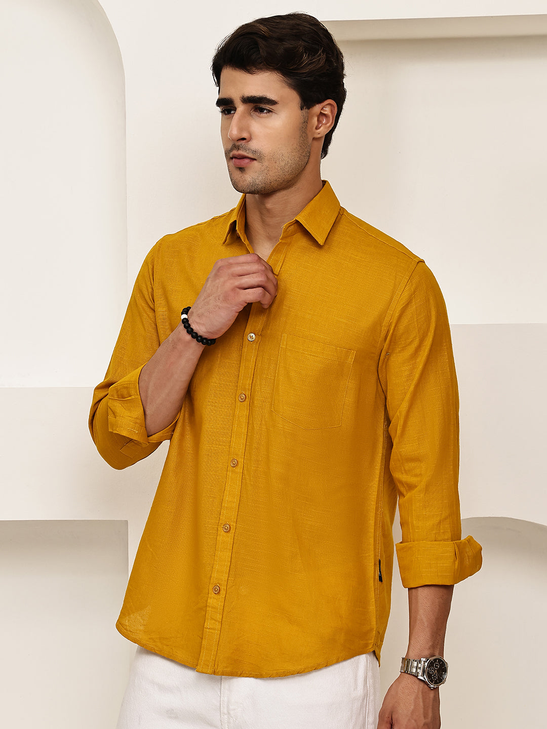 Solid Casual Shirt for Men ( RDSH 006Mustard )