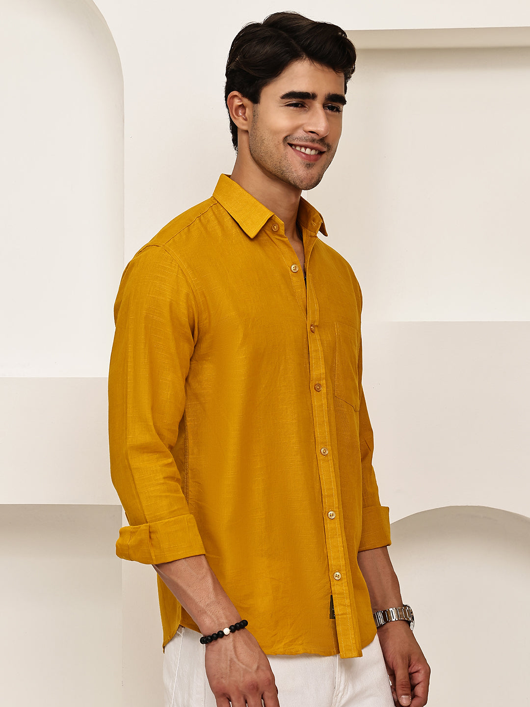 Solid Casual Shirt for Men ( RDSH 006Mustard )