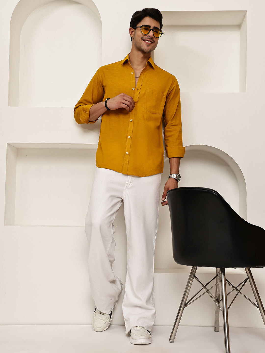 Solid Casual Shirt for Men ( RDSH 006Mustard )