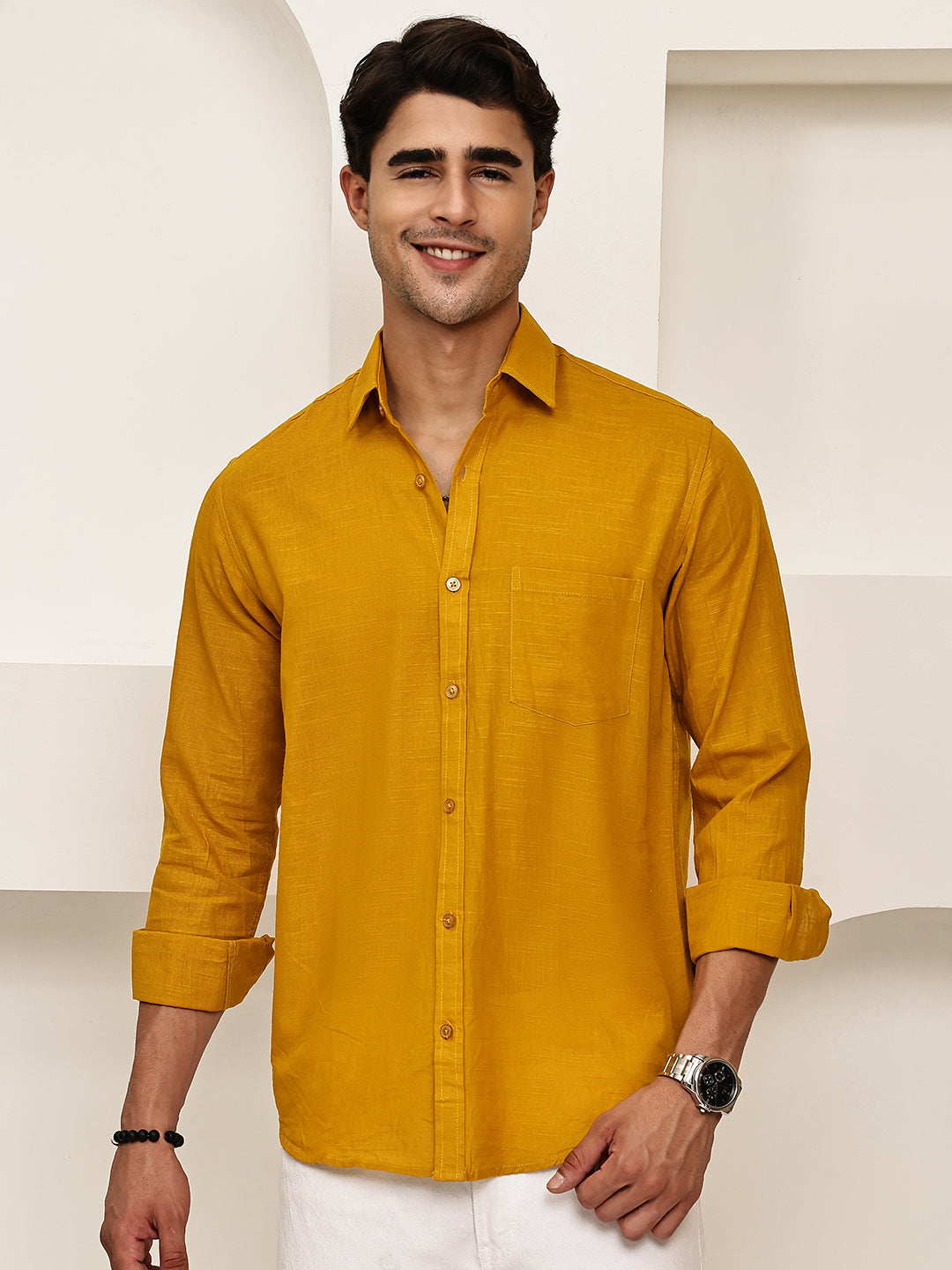Solid Casual Shirt for Men ( RDSH 006Mustard )