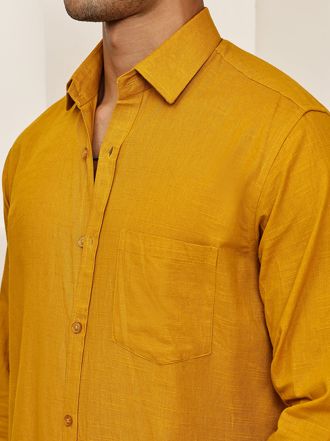 Solid Casual Shirt for Men ( RDSH 006Mustard )