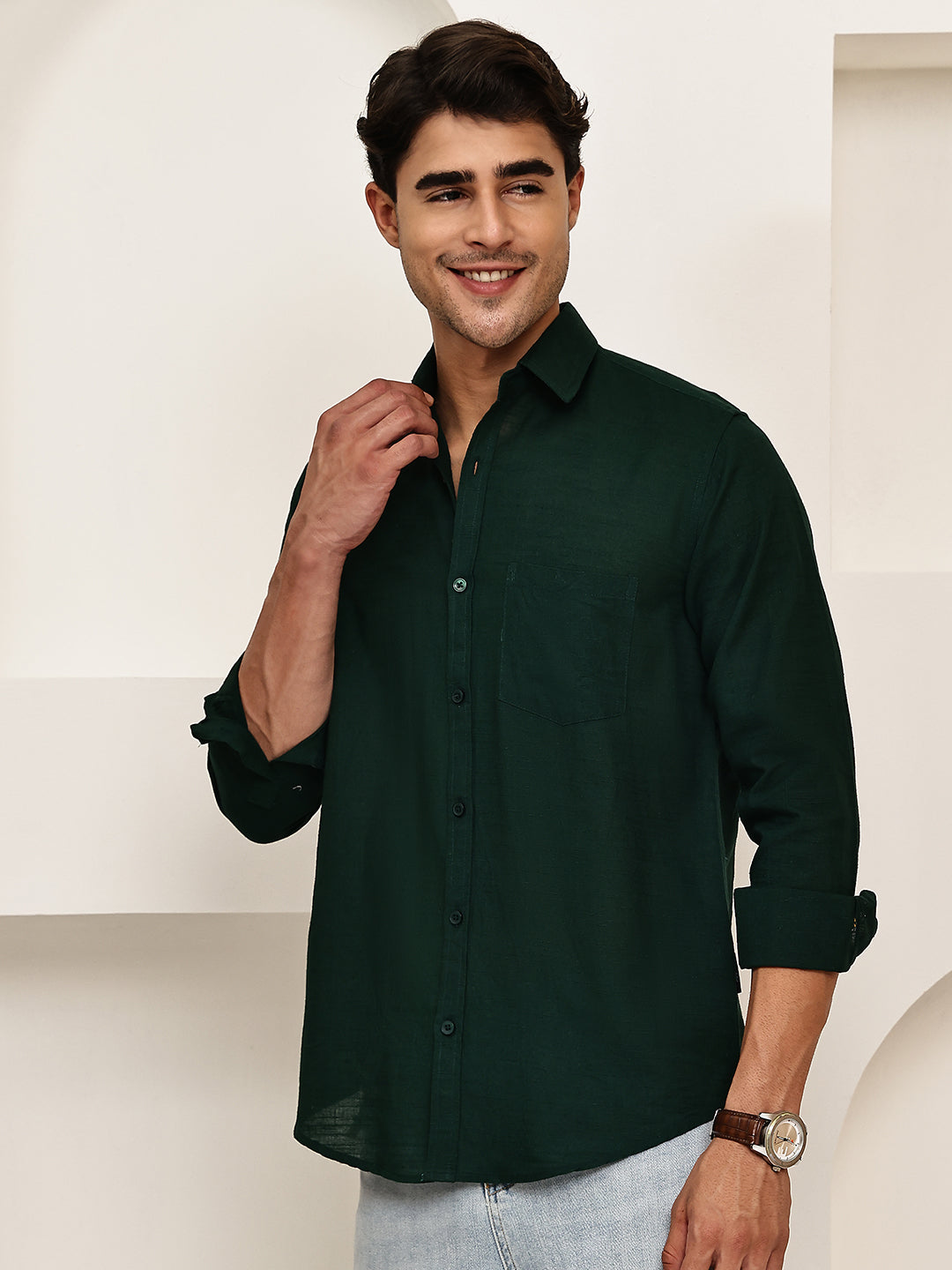Solid Casual Shirt for Men ( RDSH 006Olive )