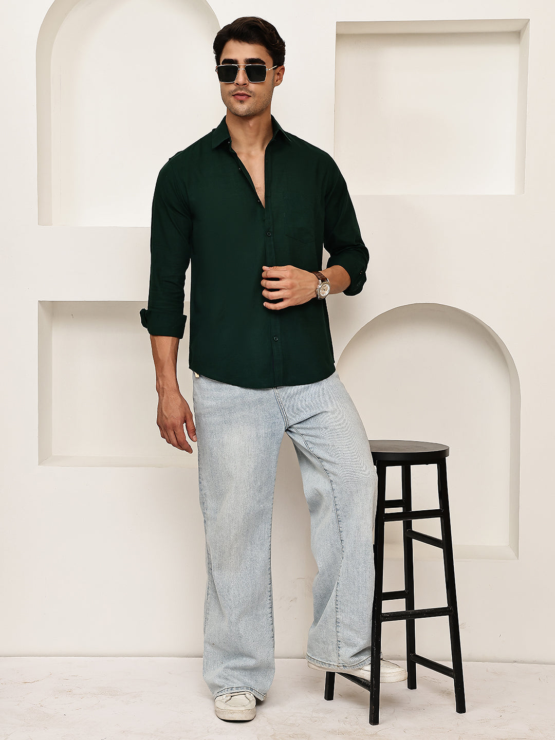 Solid Casual Shirt for Men ( RDSH 006Olive )