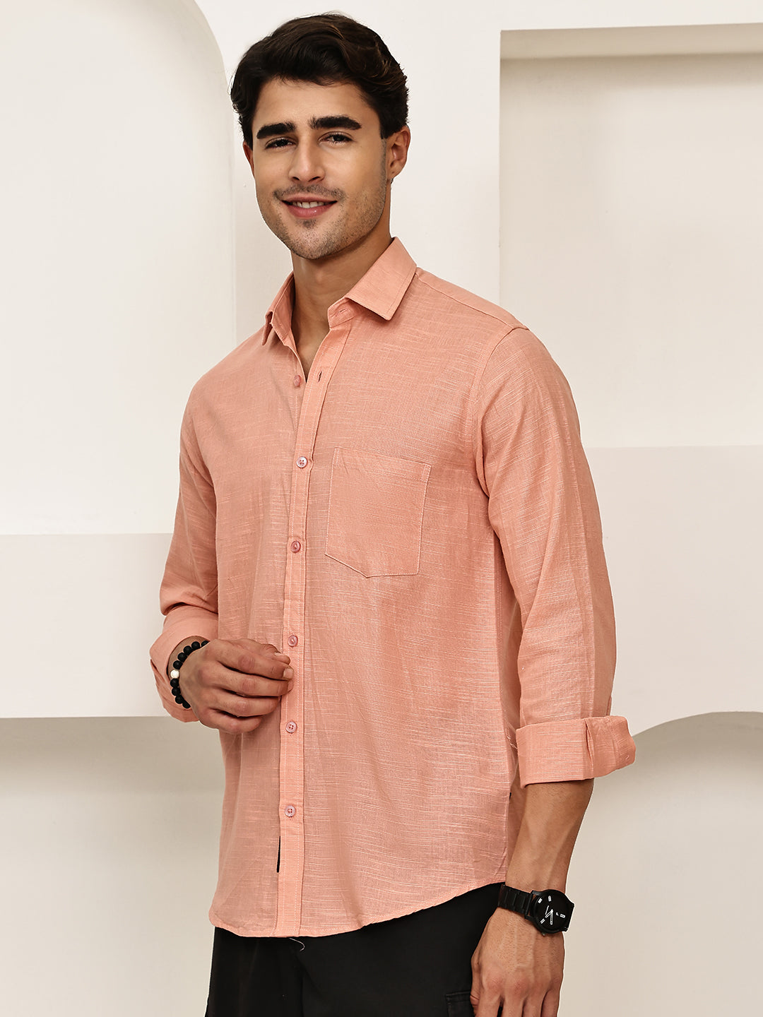 Solid Casual Shirt for Men ( RDSH 006Peach )