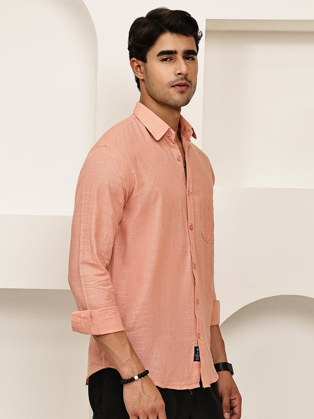 Solid Casual Shirt for Men ( RDSH 006Peach )