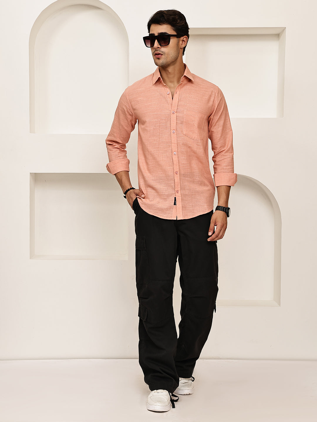 Solid Casual Shirt for Men ( RDSH 006Peach )