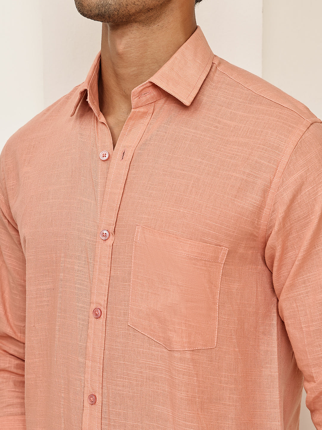 Solid Casual Shirt for Men ( RDSH 006Peach )