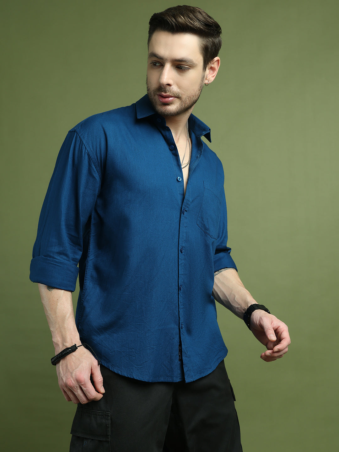 Solid Casual Shirt for Men ( RDSH 006Peacock )