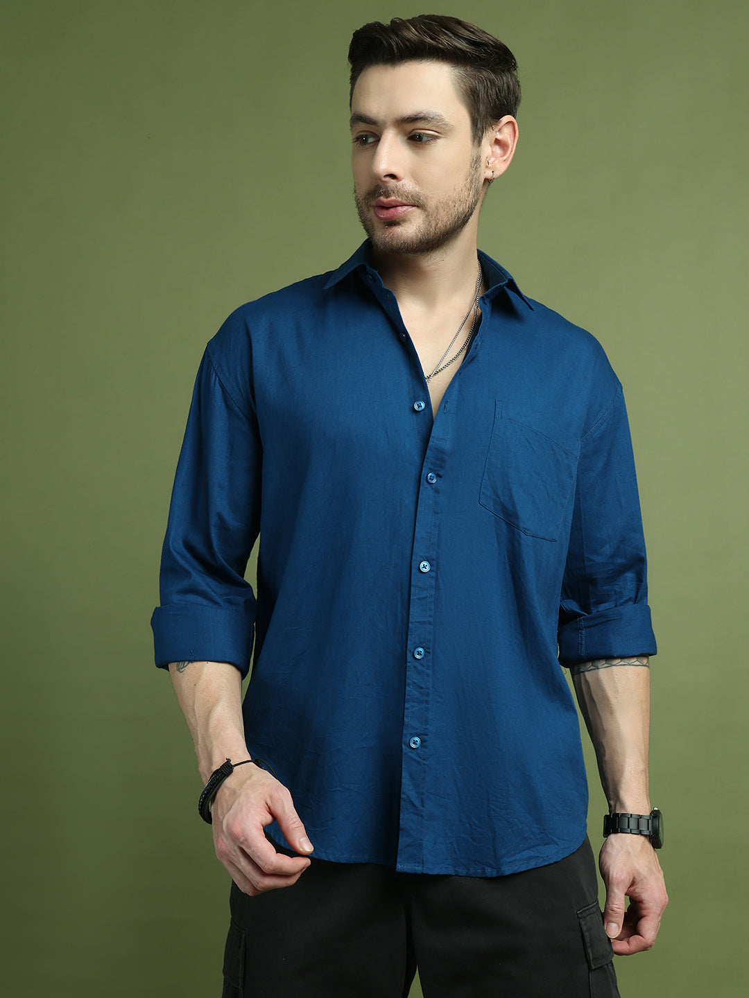Solid Casual Shirt for Men ( RDSH 006Peacock )