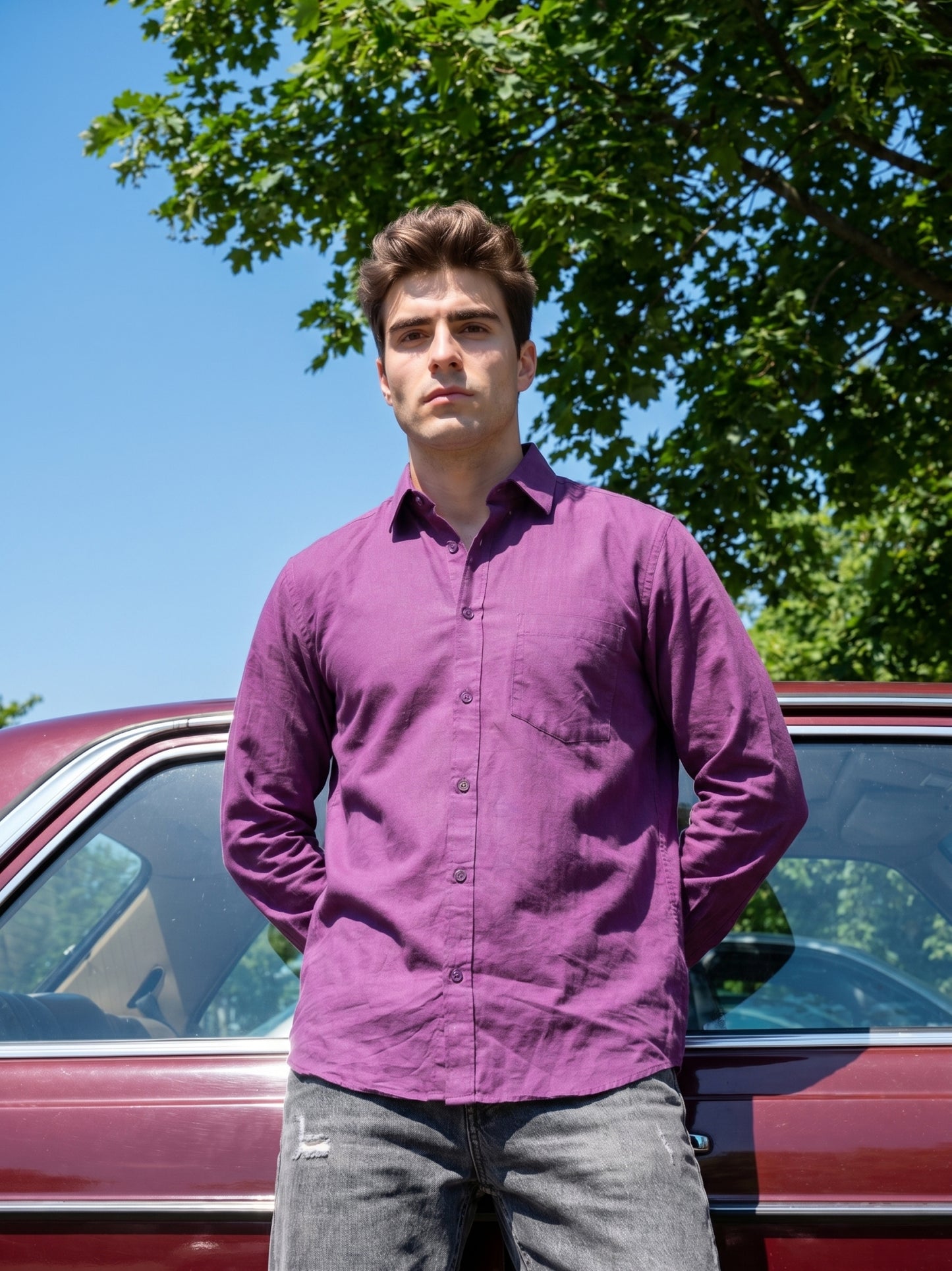 Solid Casual Shirt for Men ( RDSH 006Purple )