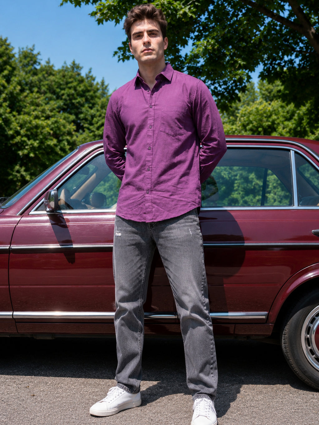 Solid Casual Shirt for Men ( RDSH 006Purple )