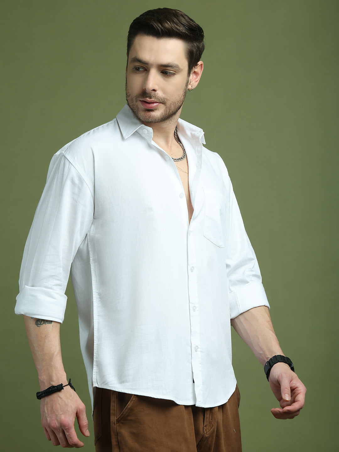 Solid Casual Shirt for Men ( RDSH 006White )