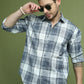 Checked Pure Cotton Casual Shirt for Men ( RDSH 007Blue )