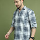 Checked Pure Cotton Casual Shirt for Men ( RDSH 007Blue )