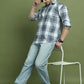 Checked Pure Cotton Casual Shirt for Men ( RDSH 007Blue )