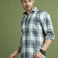Checked Pure Cotton Casual Shirt for Men ( RDSH 007Grey )