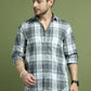 Checked Pure Cotton Casual Shirt for Men ( RDSH 007Grey )